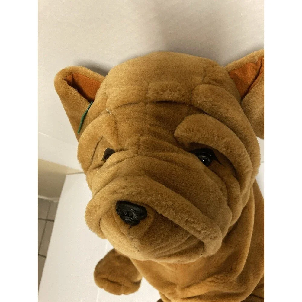 FAO Schwarz Fifth Avenue Chocolate Brown Bulldog Plush w/ Tag, Vintage 1993